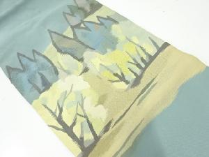 リサイクル　作家物　本綴れ樹木模様織出し名古屋帯